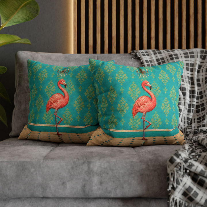 Powder Room Poser – Powder Room Art with a Flamingo and Chandelier – Pillow / Cover