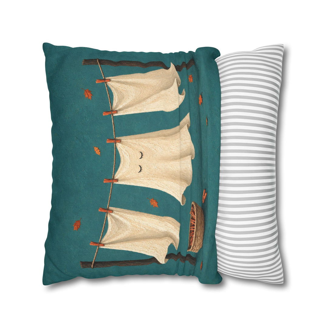 Ghost Laundry Day – Ghost Art with White Sheets and Two Eye Holes – Pillow / Cover