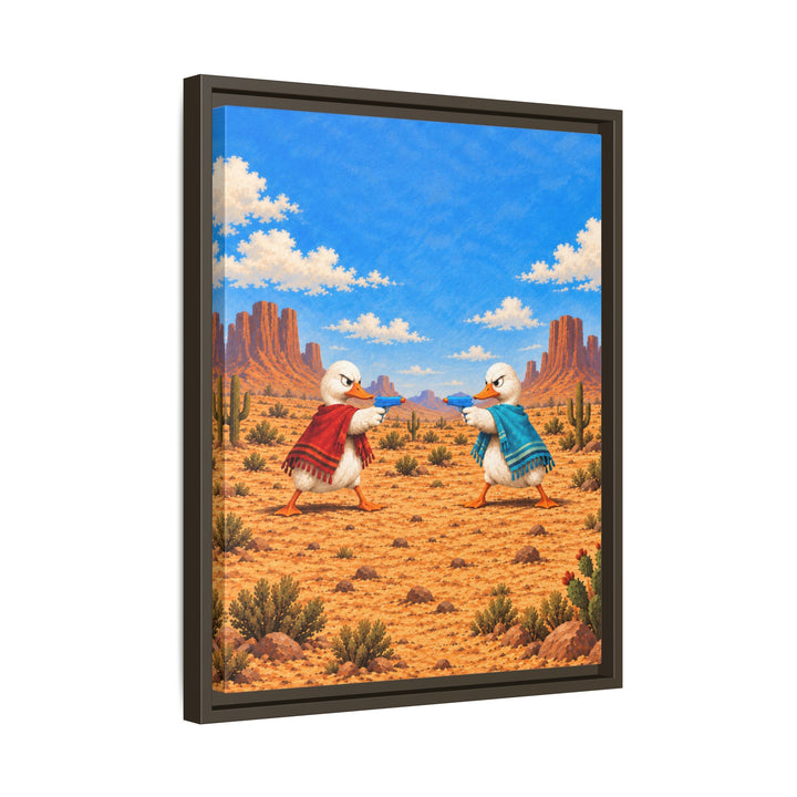 High Noon – Western Wall Art with a Gunslinger in a Tiny Poncho – Canvas / Framed Canvas