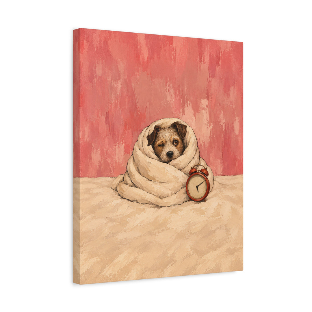 Five More Minutes – Above Bed Art with a Duvet Cocoon and One Open Eye – Canvas / Framed Canvas
