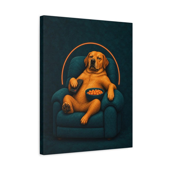 Man Cave Manager – Designer Wall Art with a Recliner and Neon Glow – Canvas / Framed Canvas