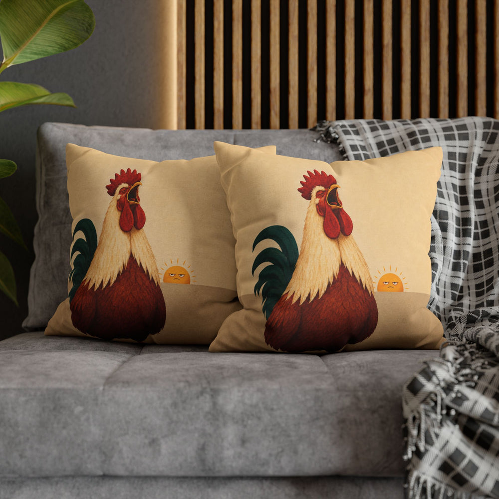 The Morning Announcement – Rooster Art with a Full Theatrical Dawn Crow – Pillow / Cover