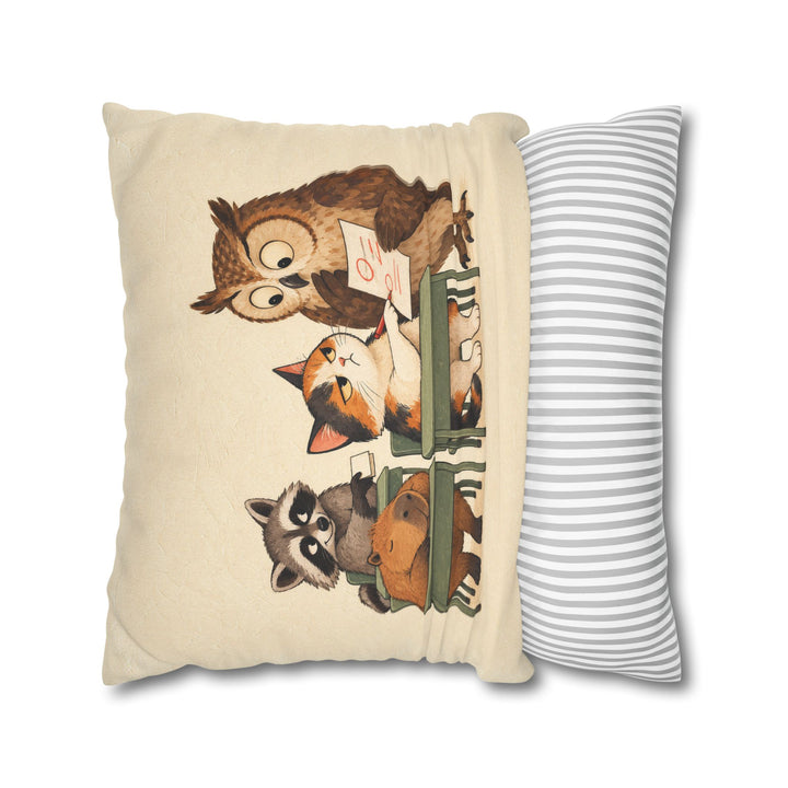 Classroom Zoo – Classroom Wall Art with a Raccoon Passing Notes – Pillow / Cover