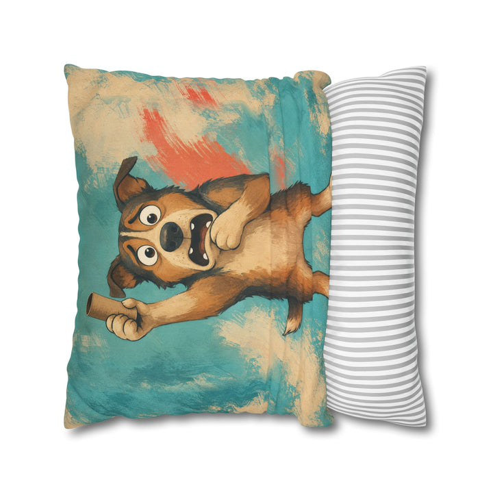 Out of Paper – Funny Bathroom Art with a Panicked Dog – Pillow / Cover