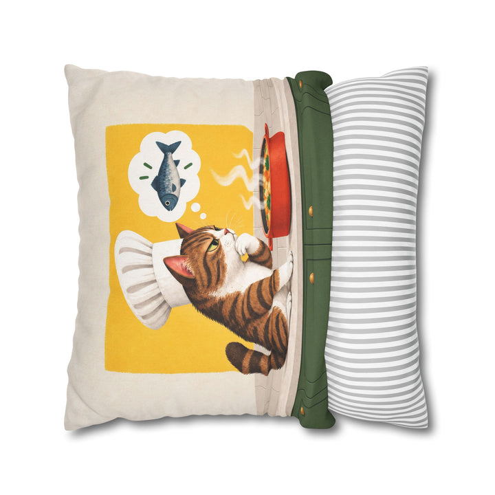 Head Chef II – Funny Kitchen Art with a Toque and a Simmering Pot – Pillow / Cover