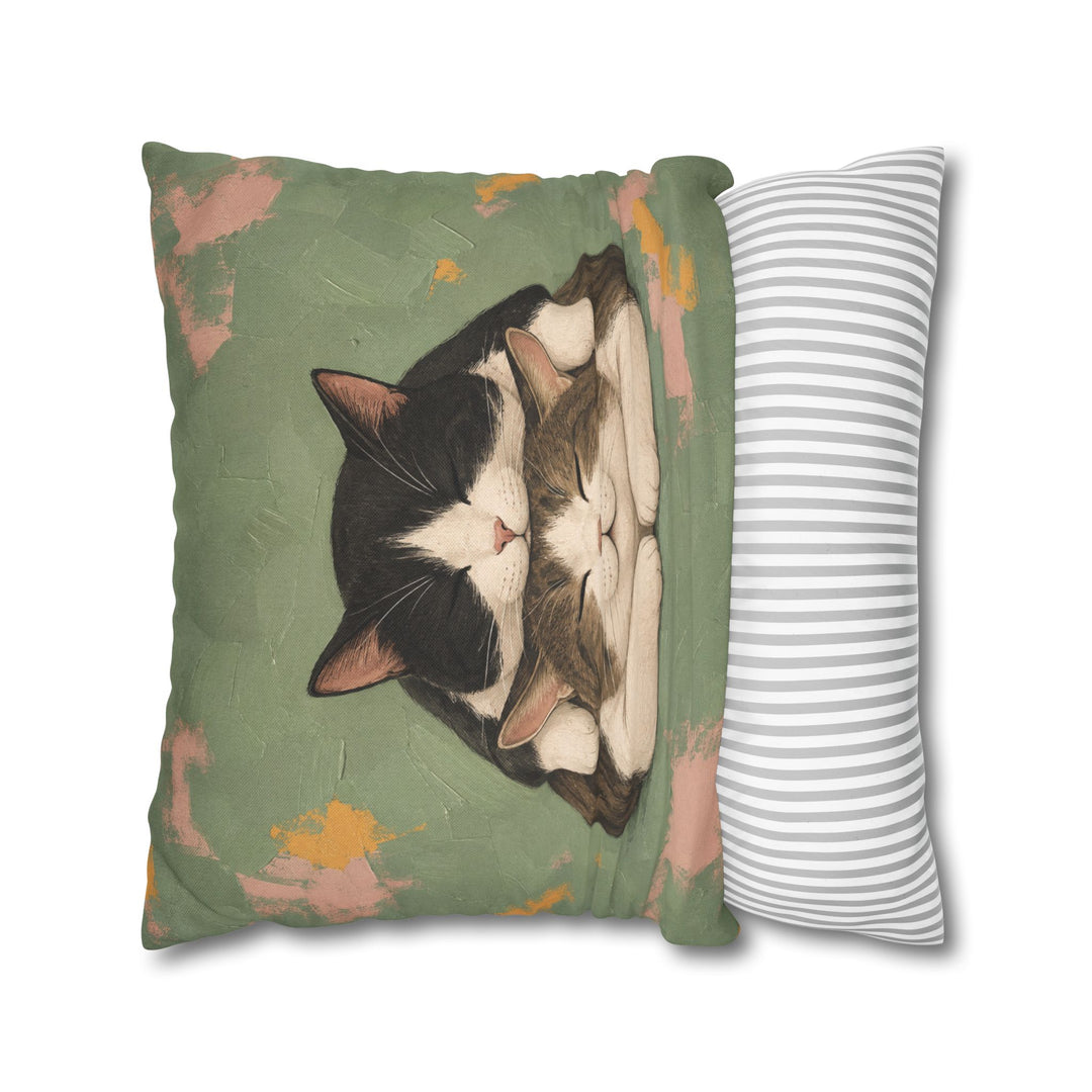 Nap Stack – Cat Wall Art with Two Cats and One Mattress – Pillow / Cover