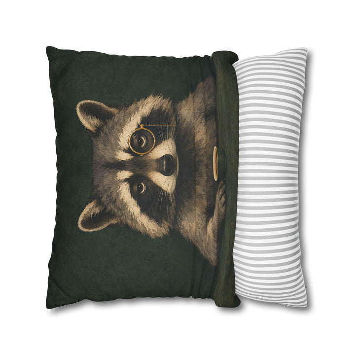 After Hours – Raccoon Art with a Dignified Half Length Portrait – Pillow / Cover
