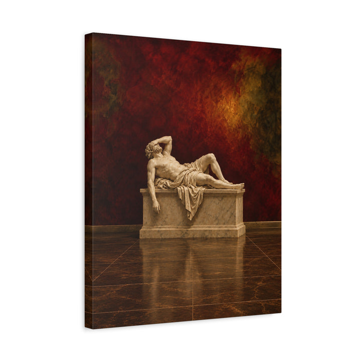 The Marble Nap – Greek Mythology Wall Art with a Statue Lying Down – Canvas / Framed Canvas