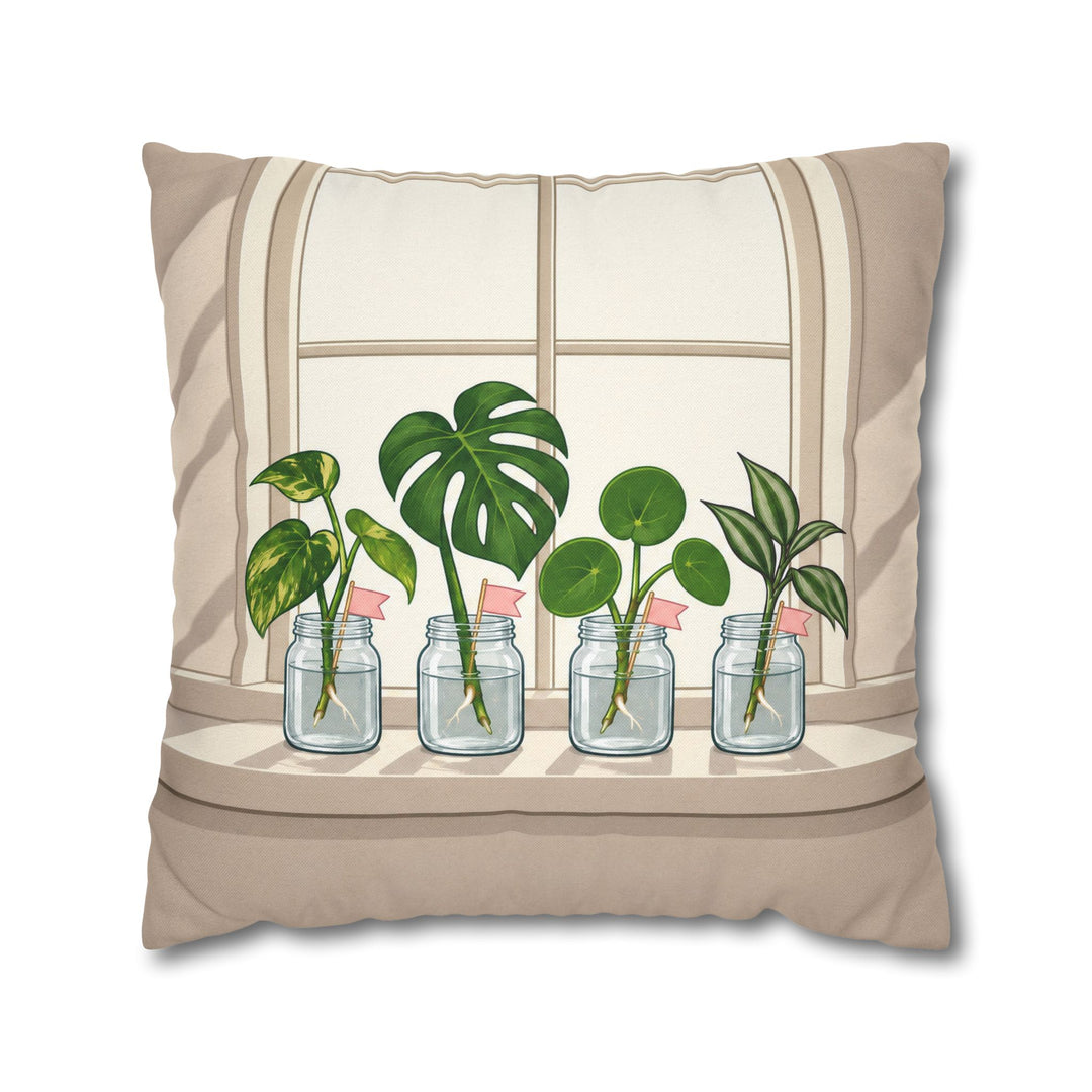 The Propagation Station – Plant Wall Art with Windowsill Jars and Milestones – Pillow / Cover