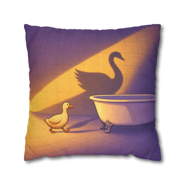 Management Material – Bathroom Wall Art with a Duck and a Clawfoot Tub – Pillow / Cover