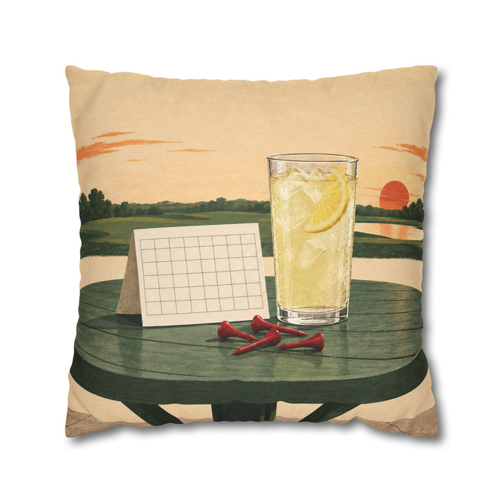 The 19th Hole, Unattended – Golf Wall Art with Tees and a Sweating Lemonade – Pillow / Cover
