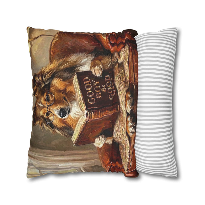 "Evening Read" - Shetland Sheepdog Throw Pillow - Dog Lover Home Decor