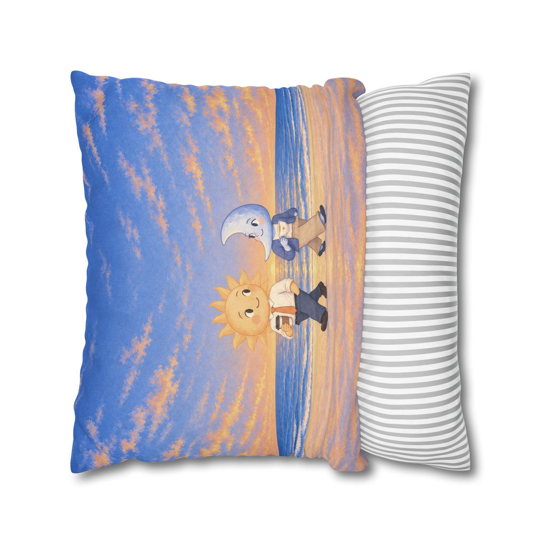 Shift Change – Celestial Wall Art with a Sun and Moon Handover – Pillow / Cover