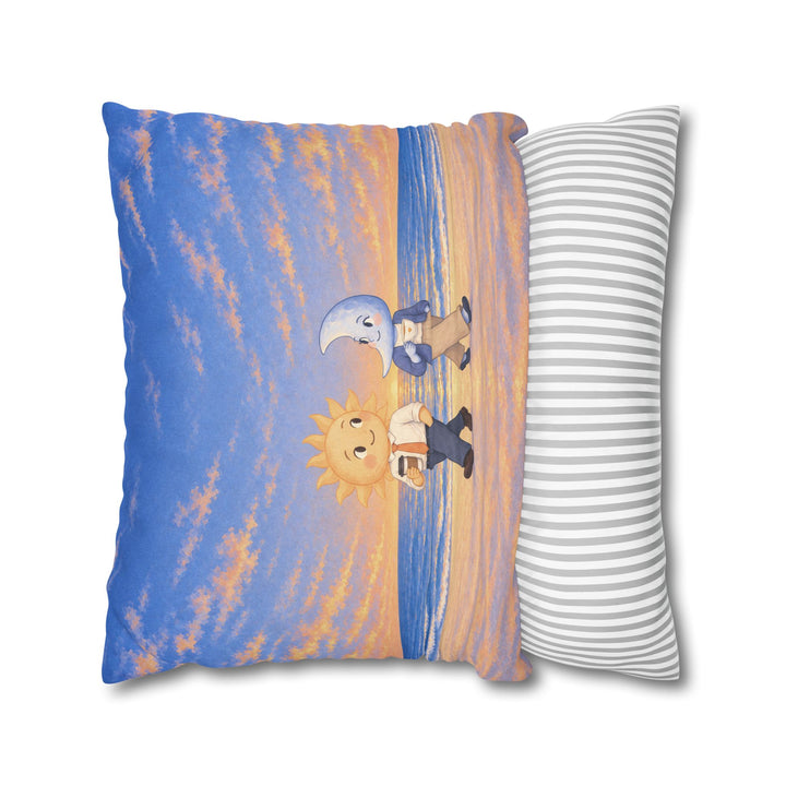 Shift Change – Celestial Wall Art with a Sun and Moon Handover – Pillow / Cover