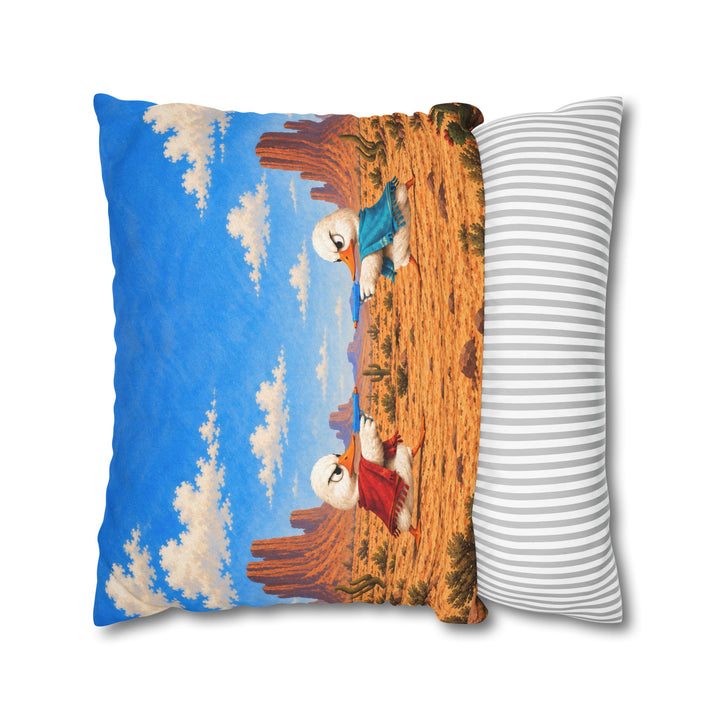High Noon – Western Decor with a Gunslinger in a Tiny Poncho – Pillow / Cover