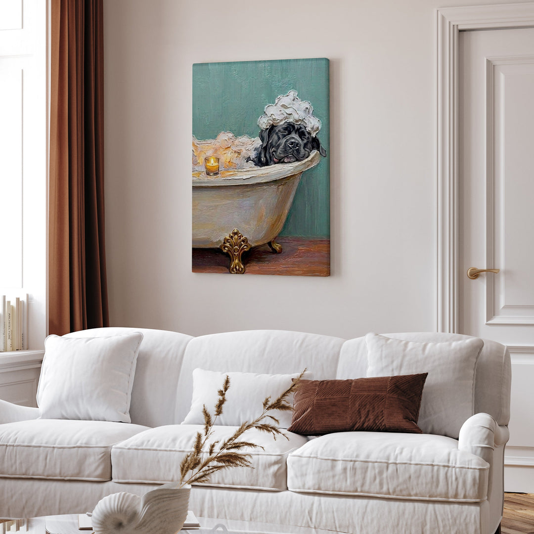 "Spa Day" - Cane Corso Vertical Canvas - Dog Lover Wall Art