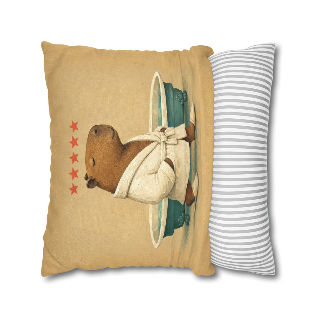 Five Star Stay – Bathroom Wall Art with a Capybara Spa Soak – Pillow / Cover