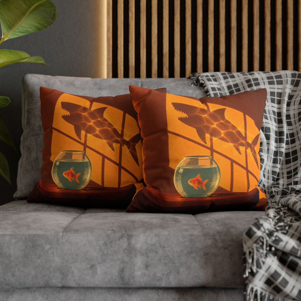 Big Ideas – Funny Office Wall Art with a Goldfish Casting Shadows – Pillow / Cover