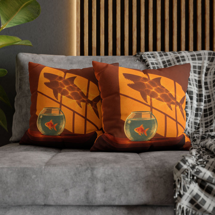 Big Ideas – Funny Office Wall Art with a Goldfish Casting Shadows – Pillow / Cover