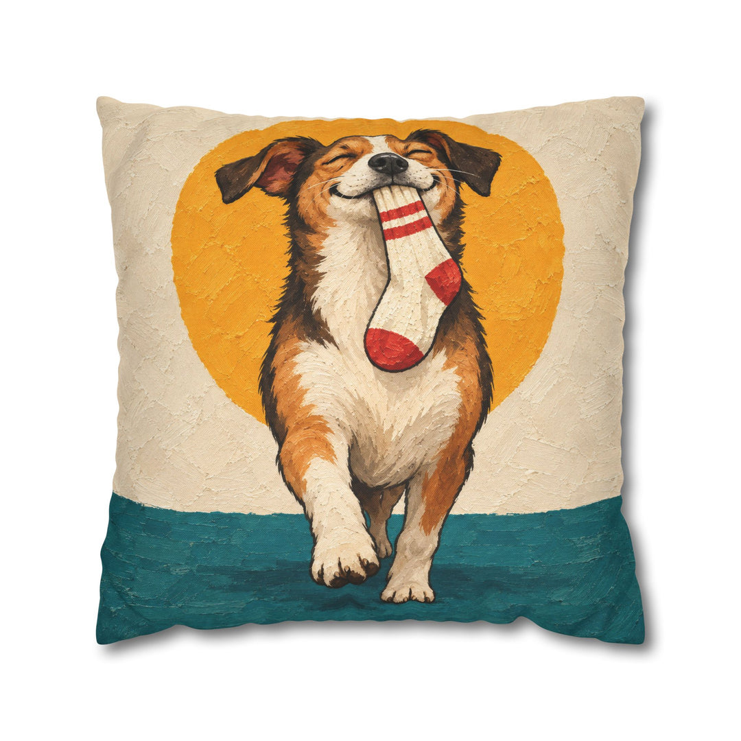 Sock Trophy – Funny Dog Art with a Stolen Prize and Gold Medal Pride – Pillow / Cover