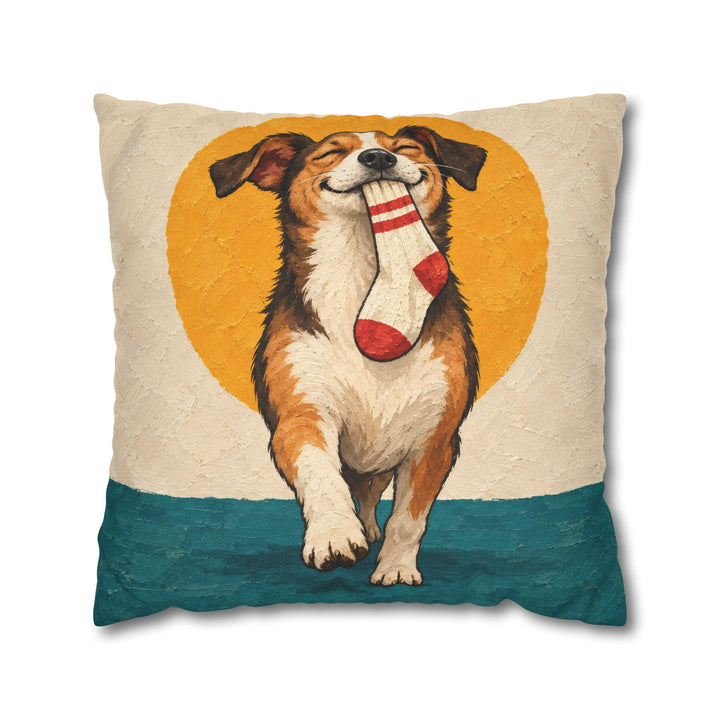 Sock Trophy – Funny Dog Art with a Stolen Prize and Gold Medal Pride – Pillow / Cover