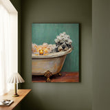 "Spa Day" - Schnauzer Vertical Canvas - Dog Lover Wall Art
