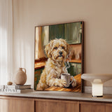 "Before Coffee" - Havanese Vertical Framed Canvas - Dog Lover Wall Art