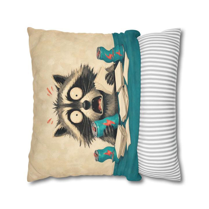 The All-Nighter – Dorm Room Decor with Energy Drinks and Flashcards – Pillow / Cover