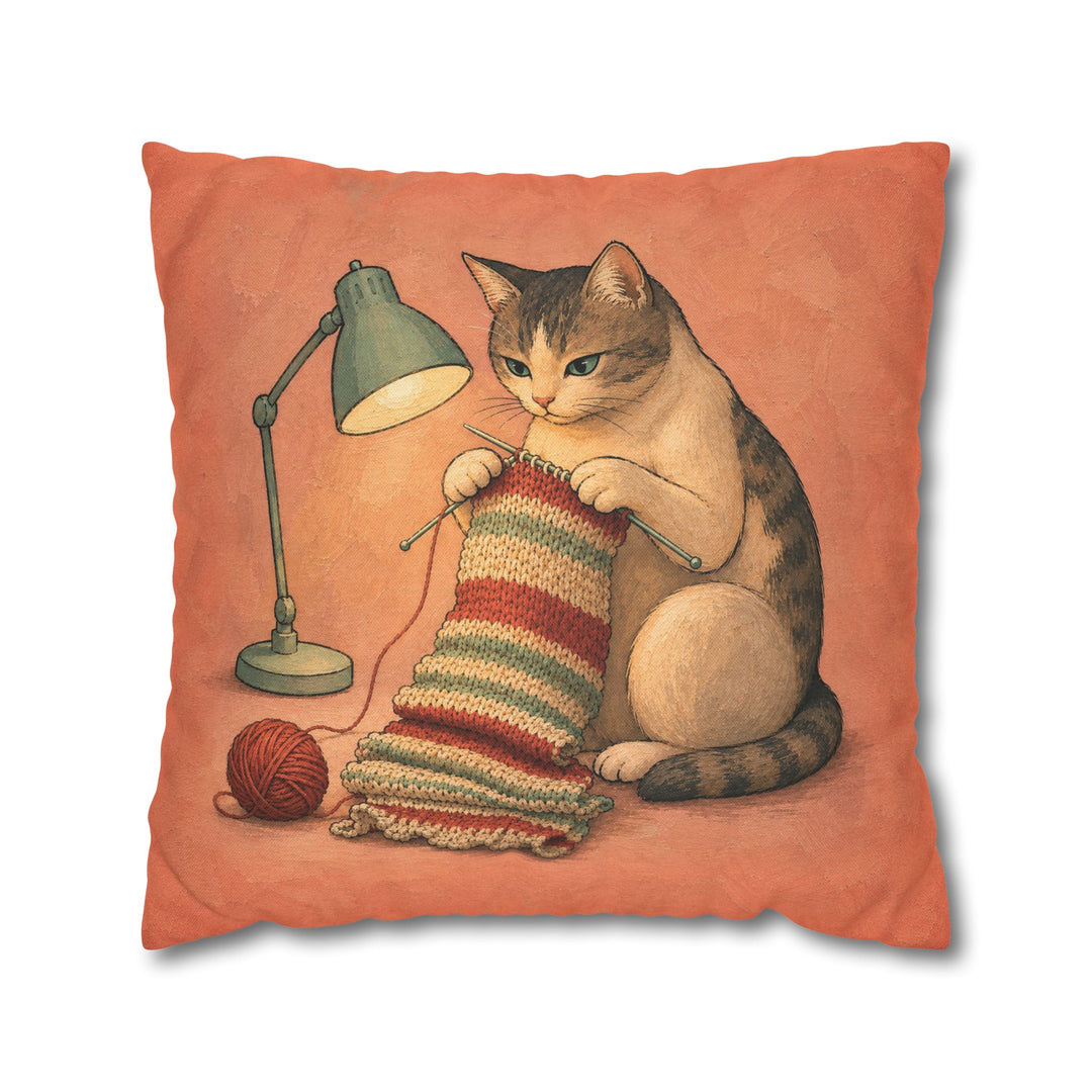 One More Row – Yarn Art with Clicking Needles at 2 AM – Pillow / Cover