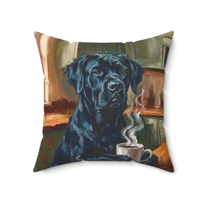 "Before Coffee" - Cane Corso Throw Pillow - Dog Lover Home Decor