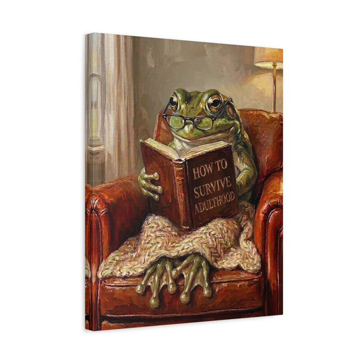 "Survive Adulthood" - Frog Vertical Canvas - Spirit Animal Wall Art