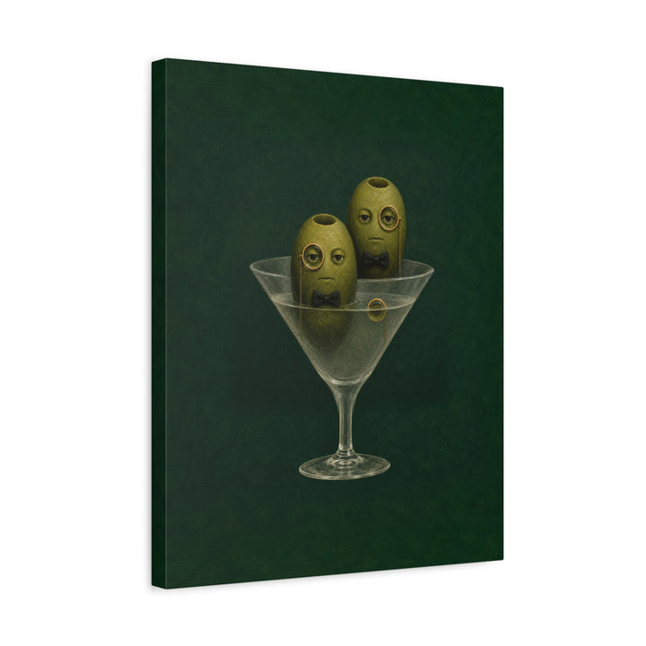 Dirty Martini Society – Espresso Martini Art with Three Olives in Monocles – Canvas / Framed Canvas
