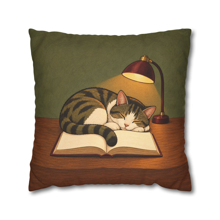 One More Chapter – Bookish Wall Art with a Cat Marking the Page – Pillow / Cover