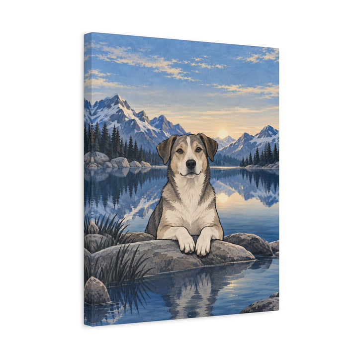 Still Water – Therapy Office Decor with an Alpine Lake at Dawn – Canvas / Framed Canvas