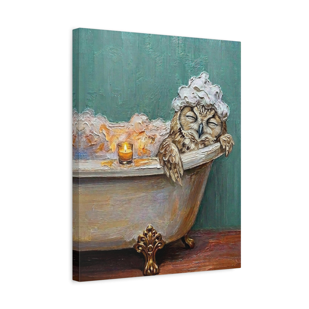"Bubble Time" - Owl Vertical Canvas - Spirit Animal Wall Art