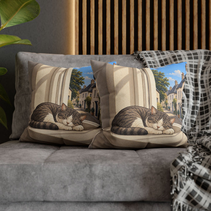 Window Nap – Therapy Office Decor with a Cat in Soft Light – Pillow / Cover