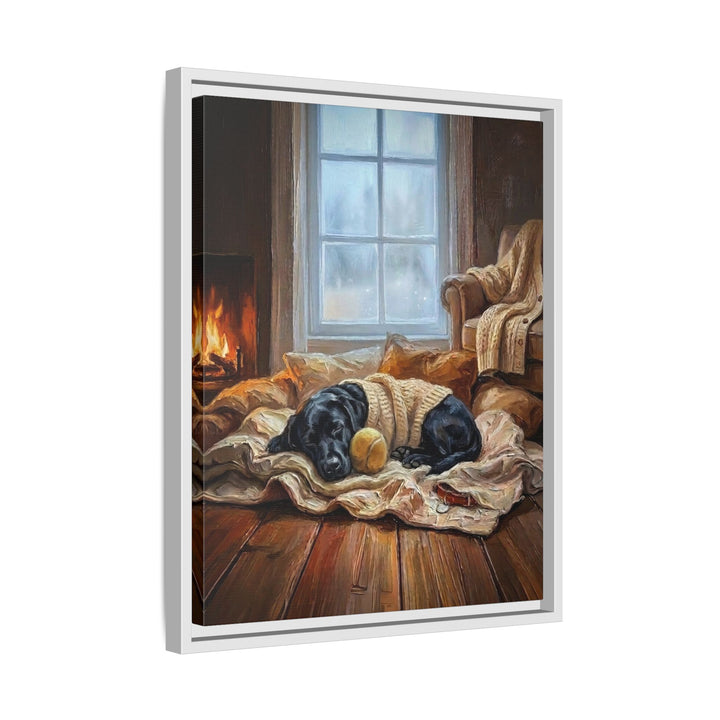"Calm Memories" - Labrador Vertical Framed Canvas - Dog Lover Wall Art