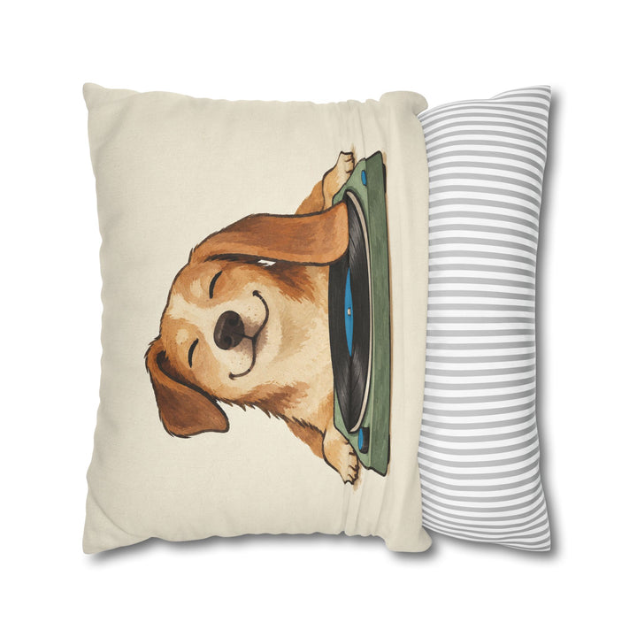 Side A – Vinyl Record Decor with an Ear on a Spinning Disc – Pillow / Cover