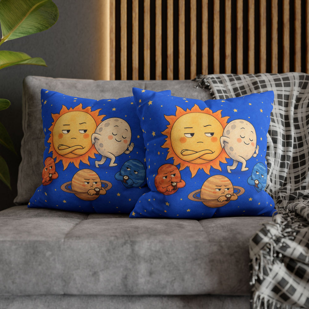 Eclipse: Excuse Me – Celestial Wall Art with a Polite Squeeze Past – Pillow / Cover