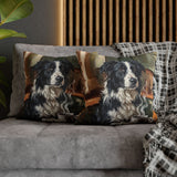 "Before Coffee" - Border Collie Pillow Cover - Dog Lover Wall Art Home Decor