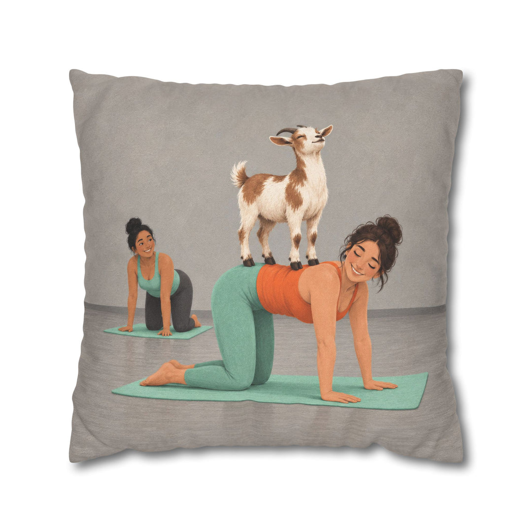 Goat Yoga – Yoga Wall Art with a Proud Stander Mid Class – Pillow / Cover