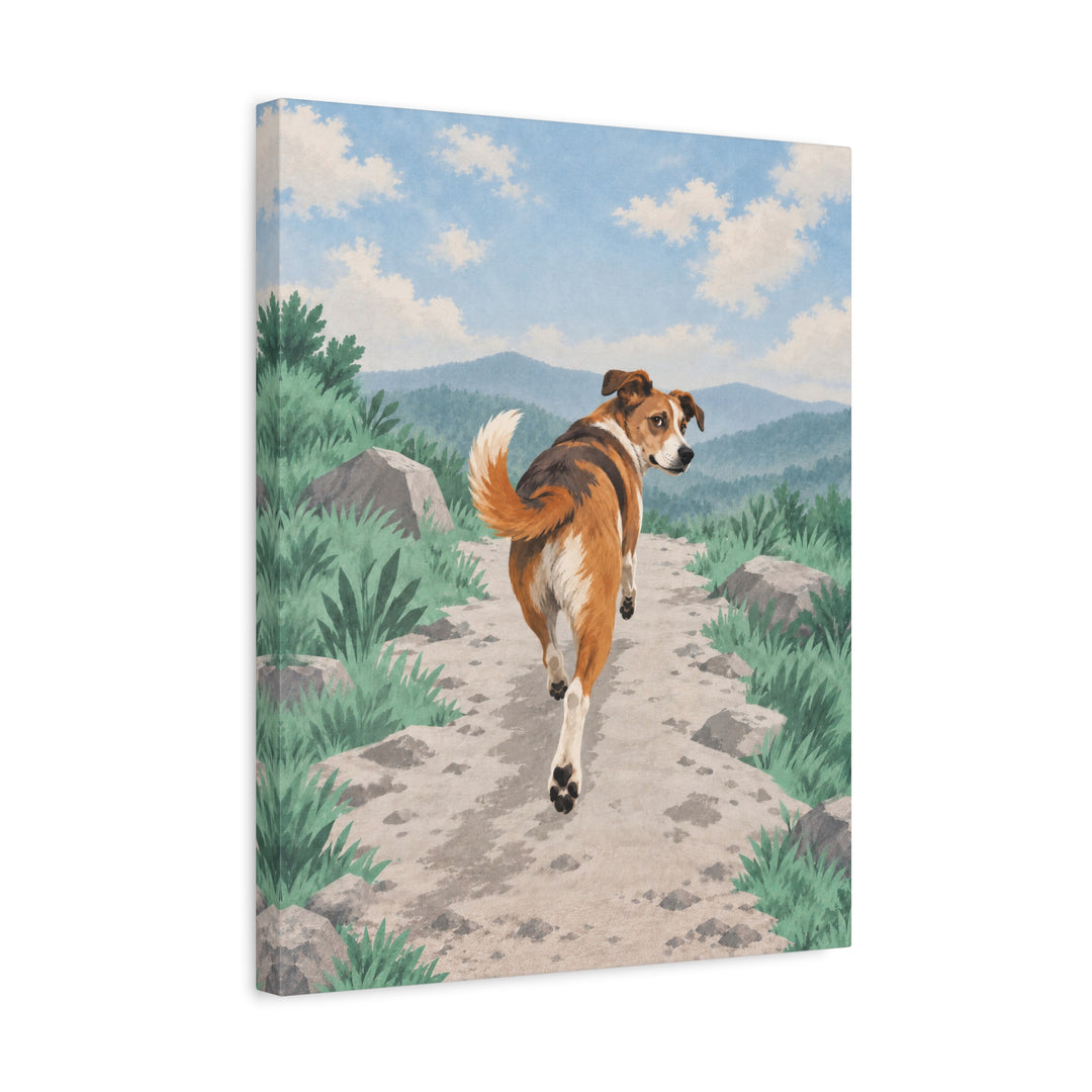 The Pacer – Running Art with a Dog One Meter Ahead – Canvas / Framed Canvas