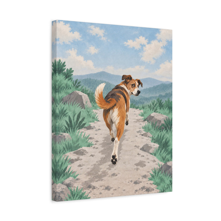 The Pacer – Running Art with a Dog One Meter Ahead – Canvas / Framed Canvas