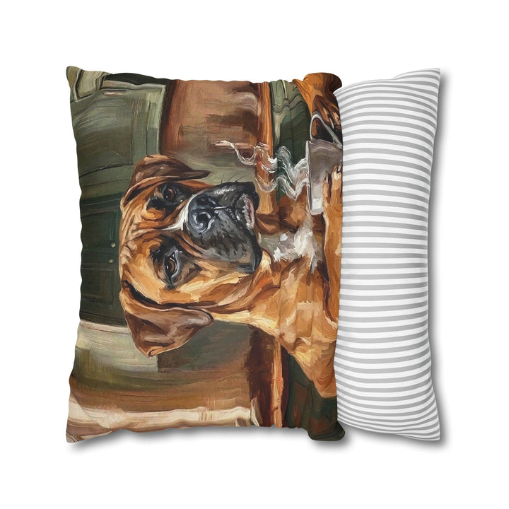 "Before Coffee" - Boxer Throw Pillow - Dog Lover Home Decor