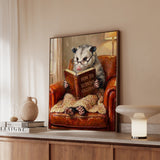 "Survive Adulthood" - Opossum Vertical Framed Canvas - Spirit Animal Wall Art