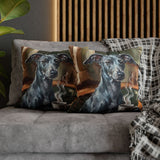 "Before Coffee" - Italian Greyhound Pillow Cover - Dog Lover Wall Art Home Decor