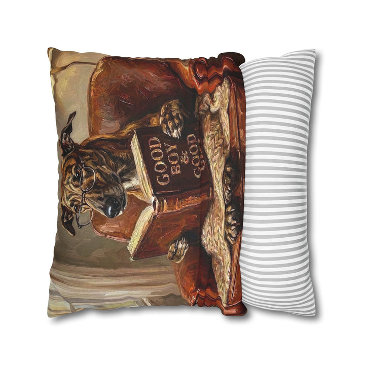 "Evening Read" - Greyhound Throw Pillow - Dog Lover Home Decor