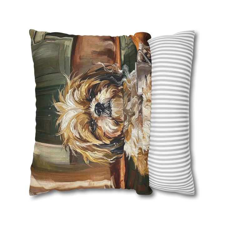 "Before Coffee" - Shih Tzu Pillow Cover - Dog Lover Home Decor