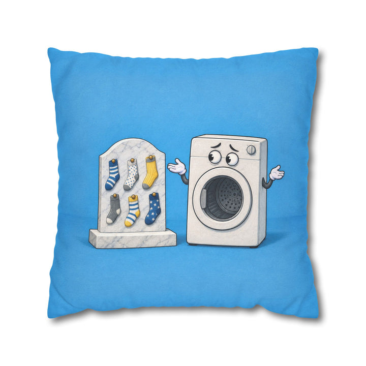 In Memoriam: The Left Socks – Laundry Room Decor with a Marble Memorial – Pillow / Cover