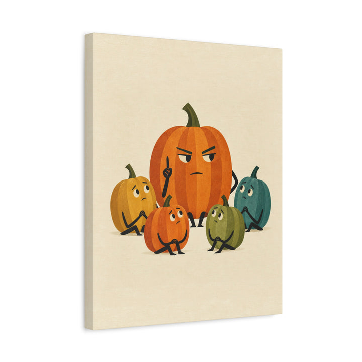 Pumpkin Committee, Mid Century – Mid Century Modern Art with a Geometric Gourd Group – Canvas / Framed Canvas